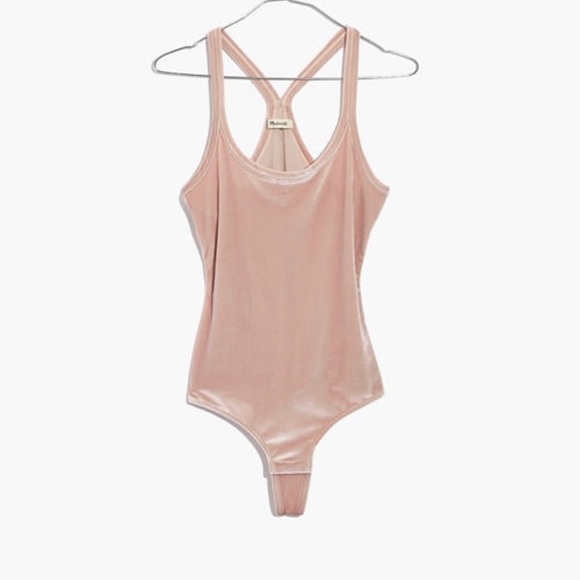 NWT Madewell Velour Blush Racerback Bodysuit - Picture 3 of 8